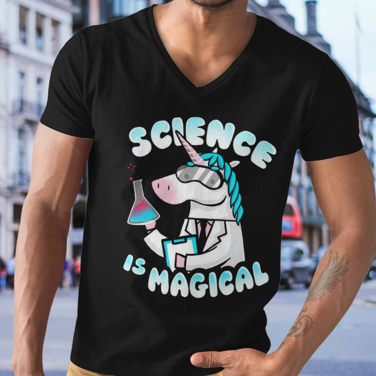 Science Is Magical Lab Unicorn Funny Men V-Neck Tshirt