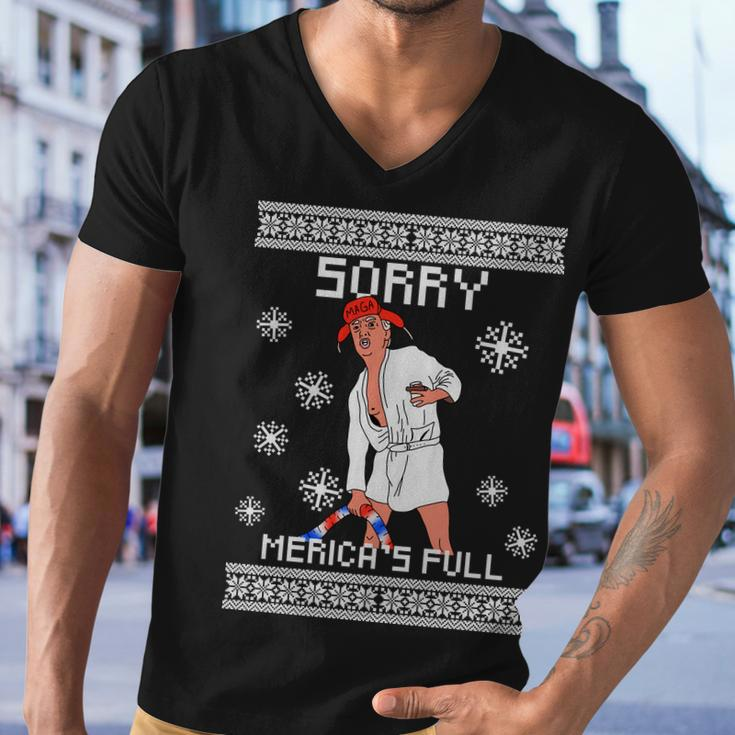 Sorry Mericas Full Trump Supporter Ugly Christmas Tshirt Men V-Neck Tshirt