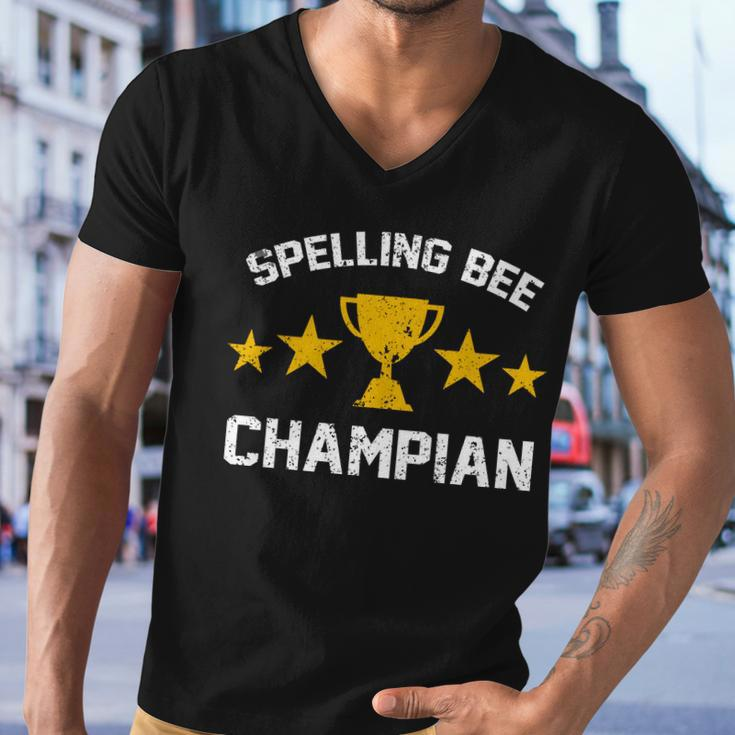 Spelling Bee Champian Funny Men V-Neck Tshirt