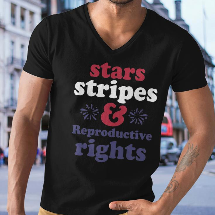 Stars Stripes Reproductive Rights Patriotic 4Th Of July Fireworks Men V-Neck Tshirt