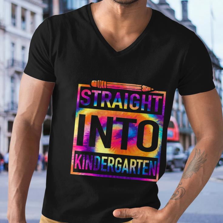 Straight Into Kindergarten Tie Dye Funny Teacher Men V-Neck Tshirt