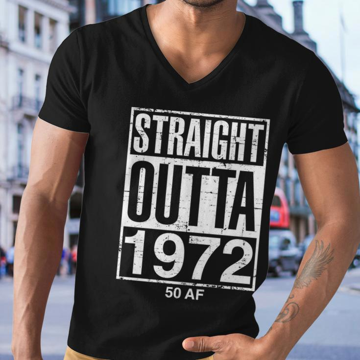 Straight Outta 1972 50 Af Funny Gift Funny Retro 50Th Birthday Gag Gift Tshirt V2 Men V-Neck Tshirt