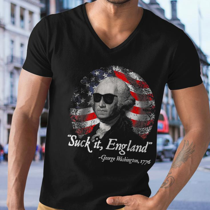 Suck It England Funny 4Th Of July George Washington Men V-Neck Tshirt