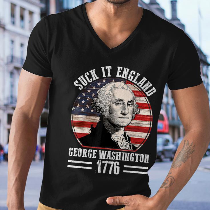 Suck It England Funny 4Th Of July George Washington Men V-Neck Tshirt