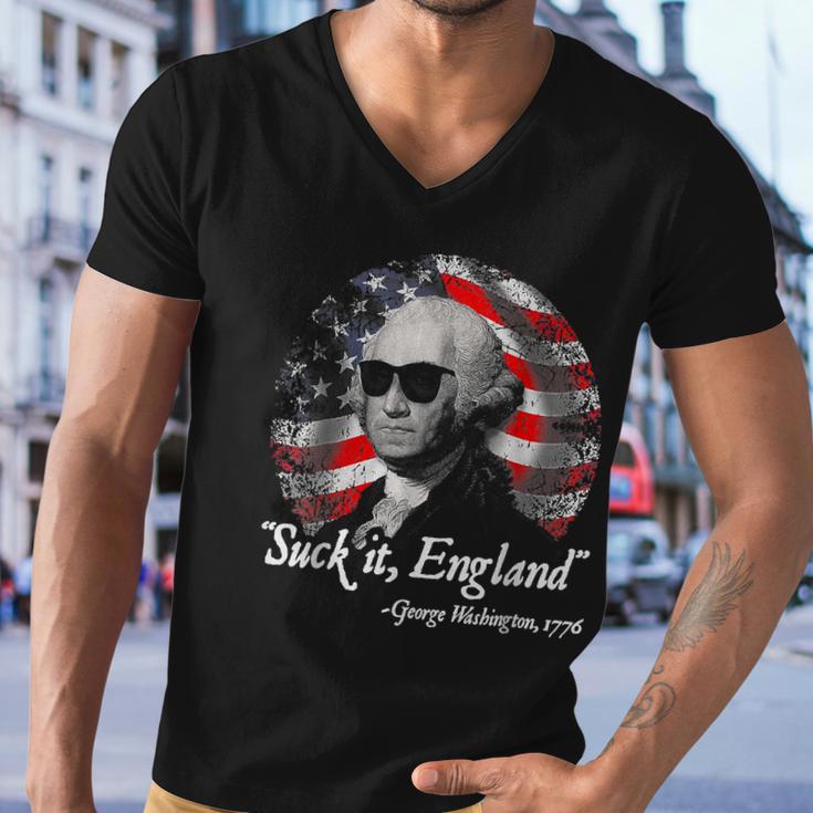 Suck It England Funny 4Th Of July George Washington Men V-Neck Tshirt