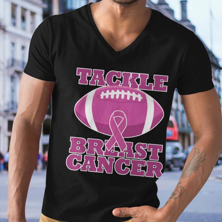 Tackle Breast Cancer Awareness Football Men V-Neck Tshirt