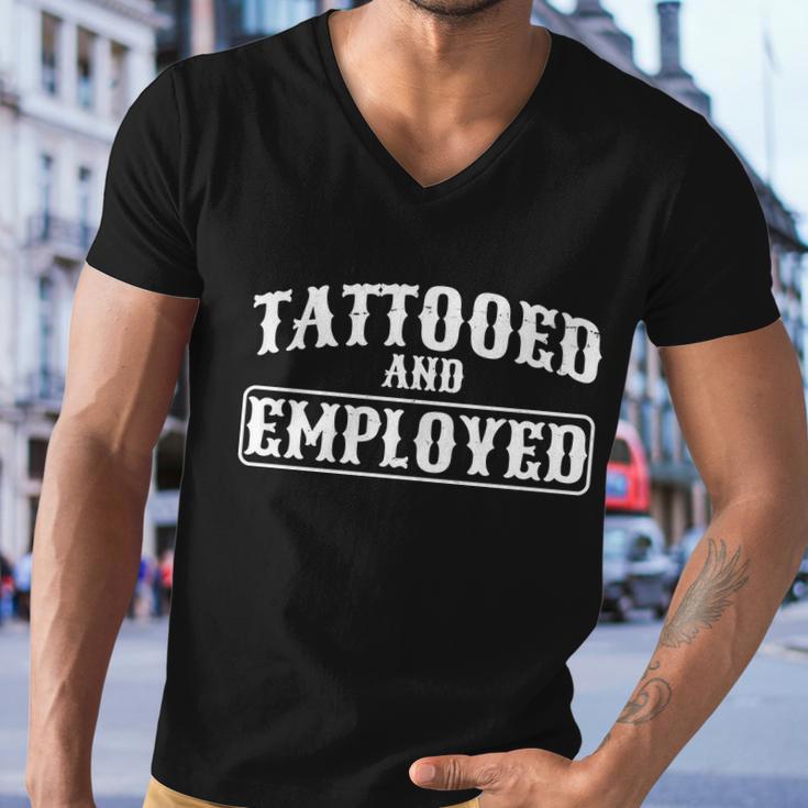 Tattooed And Employed Men V-Neck Tshirt