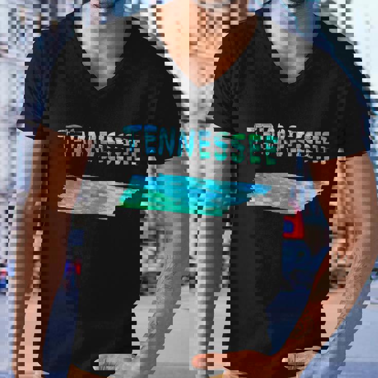 Tennessee Map Colorful Isolated Tennessee State Map In Watercolor United States Men V-Neck Tshirt Tennessee Map Colorful Isolated Tennessee State Map In Watercolor United States Men V-Neck Tshirt