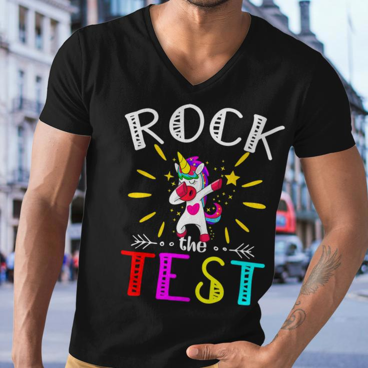 Testing Day Teacher Rock The Test Teaching Students Teachers Men V-Neck Tshirt