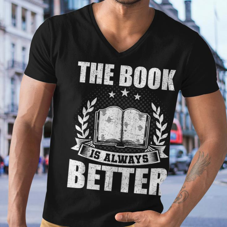 The Book Is Always Better Book Lovers Reading Men V-Neck Tshirt