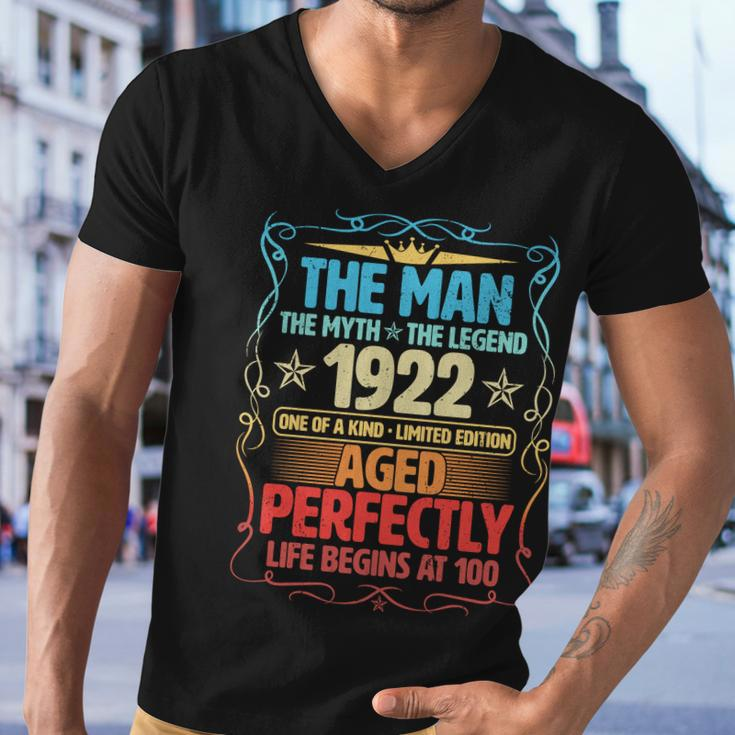 The Man Myth Legend 1922 Aged Perfectly 100Th Birthday Men V-Neck Tshirt