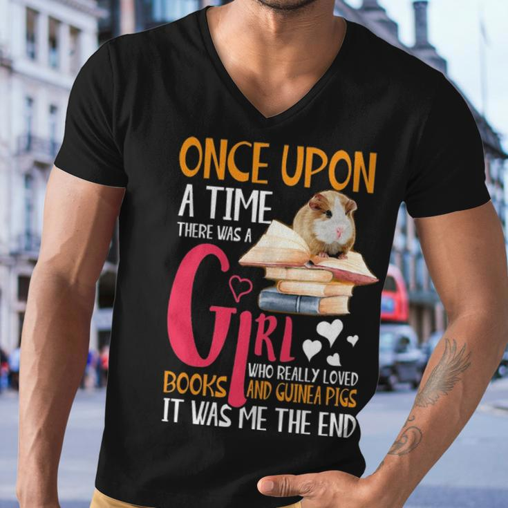 There Was A Girl Who Loved Books Guinea Pigs Book Men V-Neck Tshirt