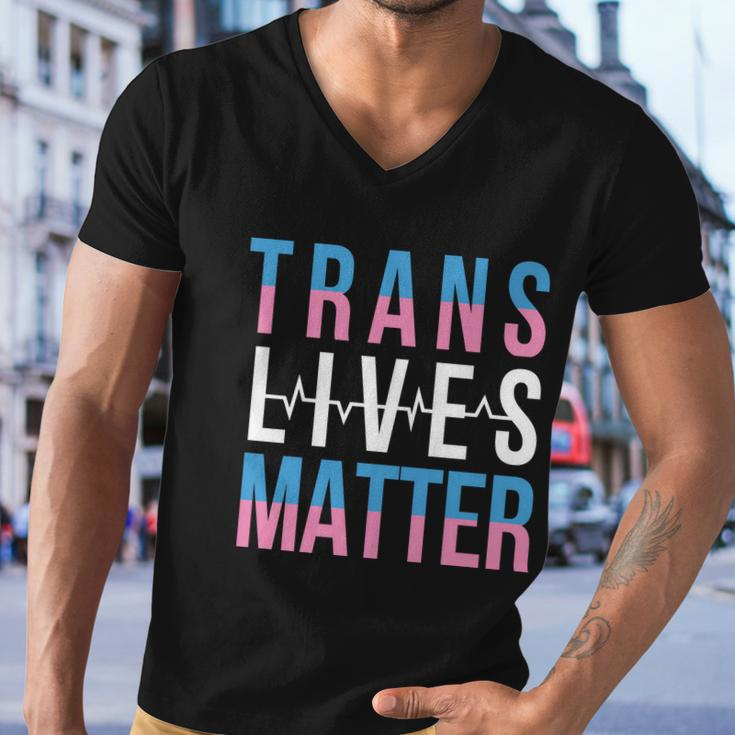 Trans Lives Matter Lgbtq Graphic Pride Month Lbgt Men V-Neck Tshirt