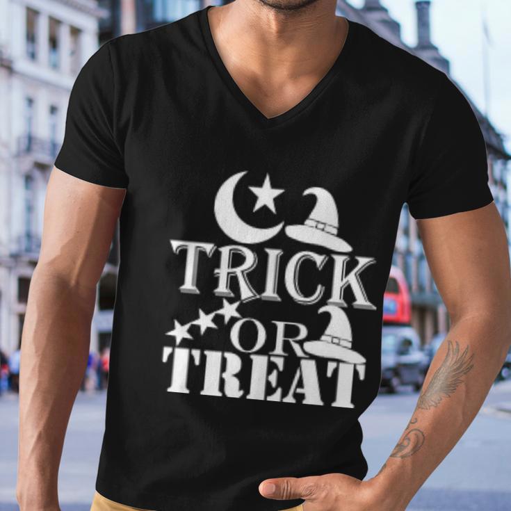 Trick Or Treat Funny Halloween Quote Men V-Neck Tshirt