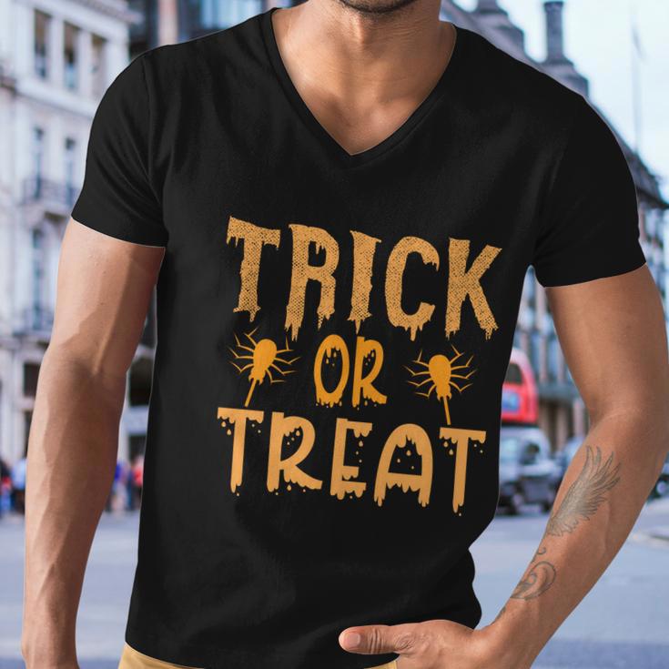 Trick Or Treat Halloween Quote Men V-Neck Tshirt