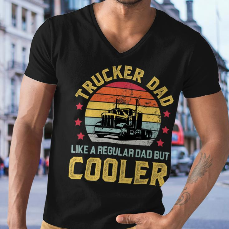 Trucker Trucker Dad Truckers Funny Truck Driver Trucking Father S Men V-Neck Tshirt