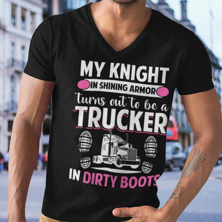 Trucker Trucker Wife Trucker Girlfriend Men V-Neck Tshirt