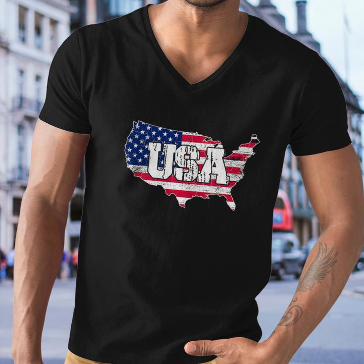 United States Of America 4Th Of July American Flag Men V-Neck Tshirt