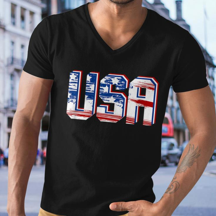 Usa Us Flag Patriotic 4Th Of July America V2 Men V-Neck Tshirt