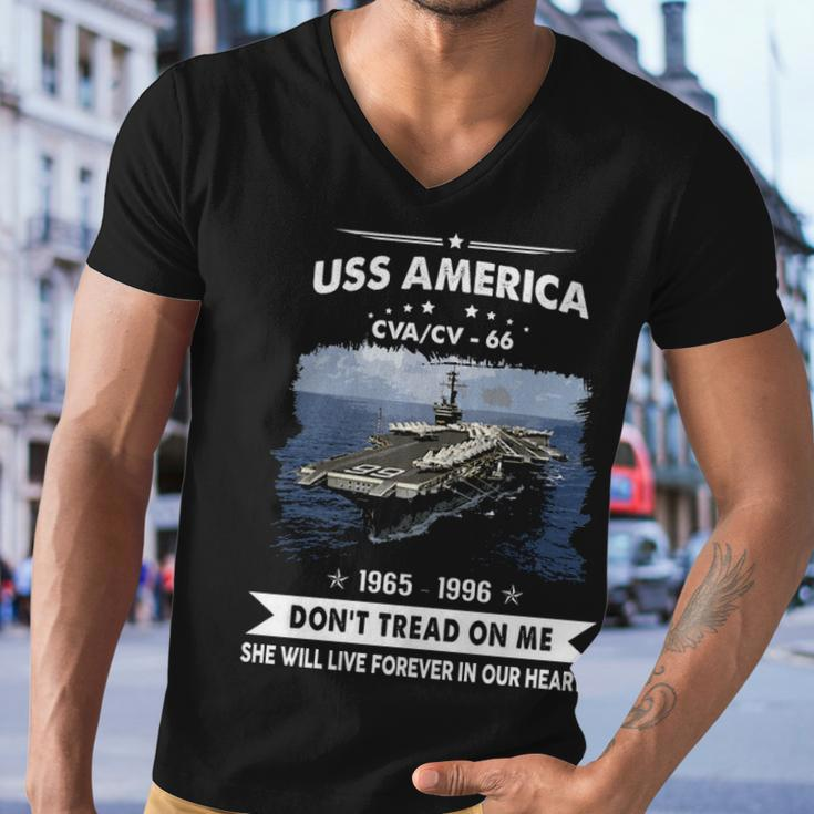 Uss America Cv 66 Cva 66 Front Men V-Neck Tshirt