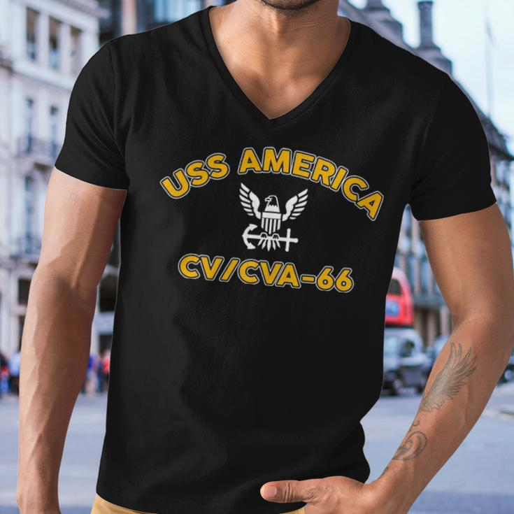 Uss America Cv 66 Cva V2 Men V-Neck Tshirt