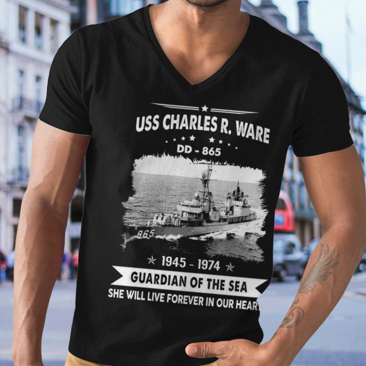 Uss Charles R Ware Dd V2 Men V-Neck Tshirt