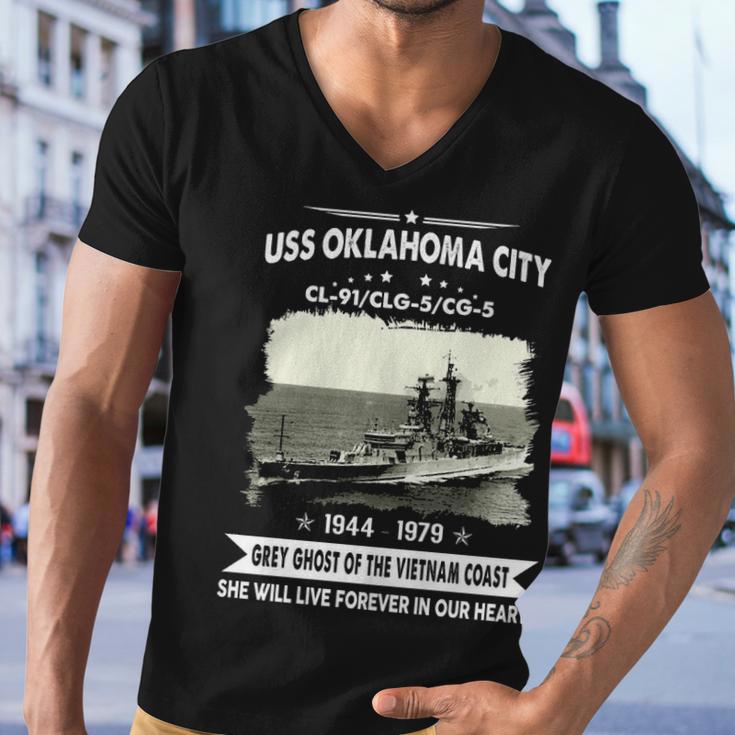 Uss Oklahoma City Clg 5 Cl V2 Men V-Neck Tshirt