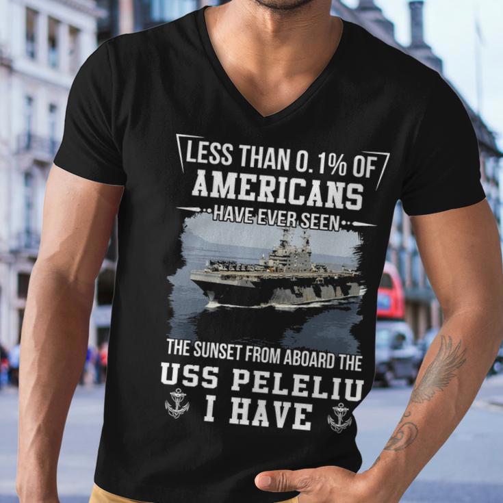 Uss Peleliu Lha 5 Sunset Men V-Neck Tshirt