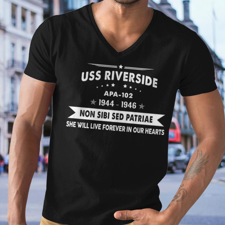 Uss Riverside Apa Men V-Neck Tshirt