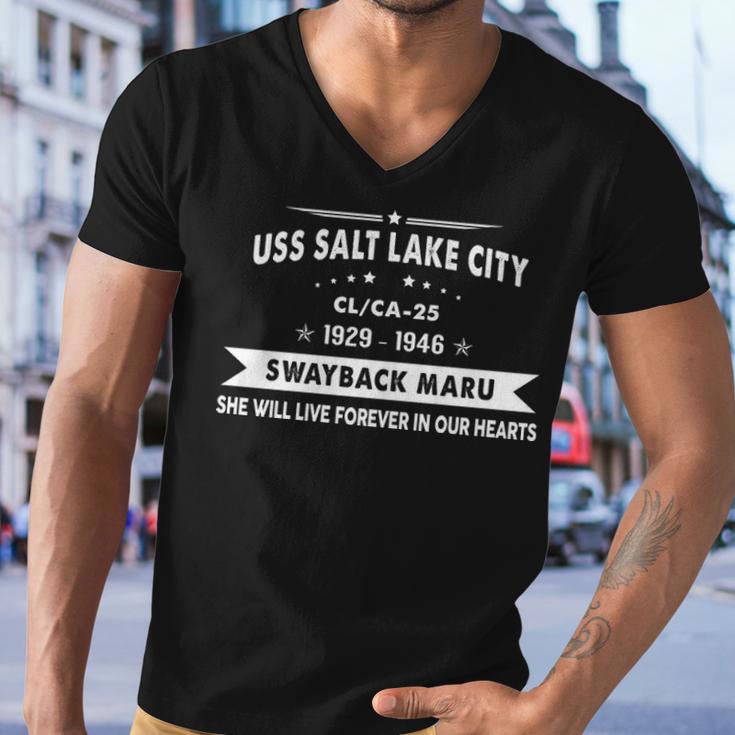 Uss Salt Lake City Ca Men V-Neck Tshirt