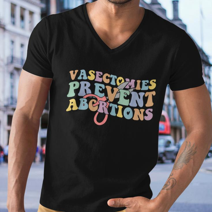 Vasectomies Prevent Abortions Pro Choice Pro Roe Womens Rights Men V-Neck Tshirt