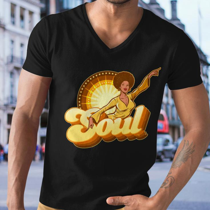 Vintage Afro Soul Retro 70S Tshirt Men V-Neck Tshirt