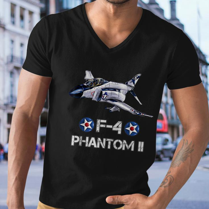 Vintage F4 Phantom Ii Jet Military Aviation Tshirt Men V-Neck Tshirt