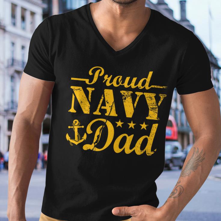 Vintage Proud Navy Dad Men V-Neck Tshirt