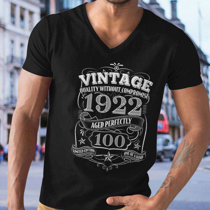 Vintage Quality Without Compromise 1922 Aged Perfectly 100Th Birthday Men V-Neck Tshirt