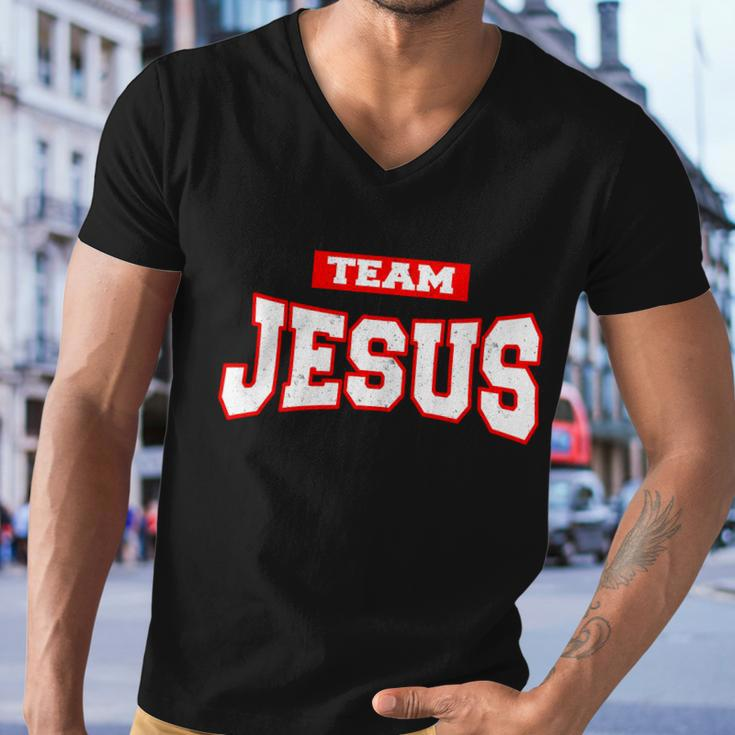 Vintage Team Jesus Funny Christian Tshirt Men V-Neck Tshirt