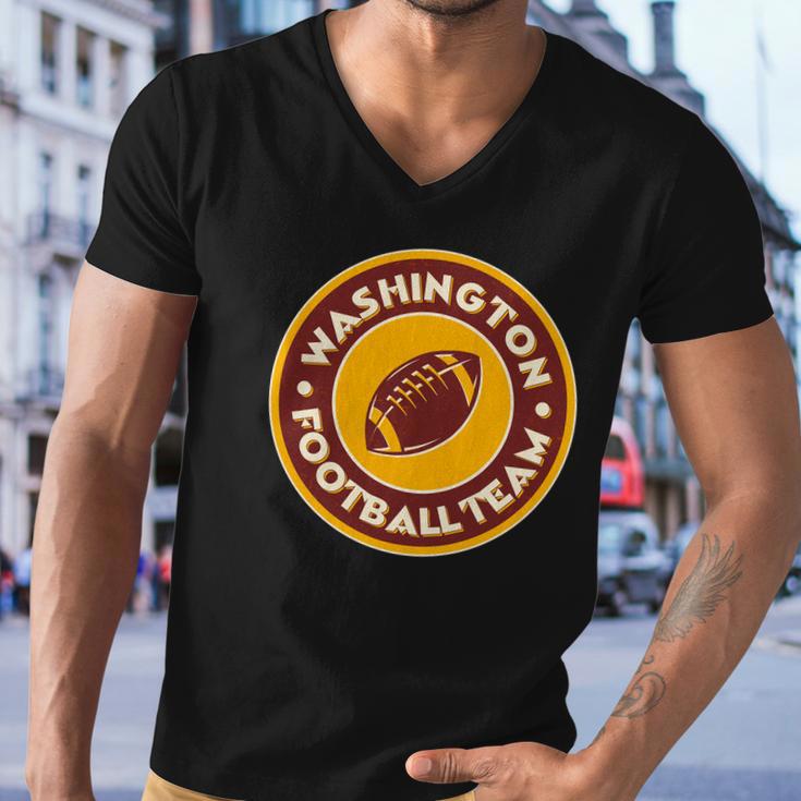 Vintage Washington Football Team Logo Emblem Men V-Neck Tshirt