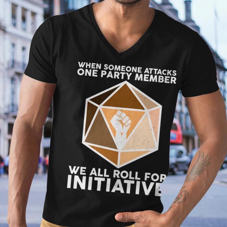 We All Roll For Initiative Dnd Dice Blm Men V-Neck Tshirt