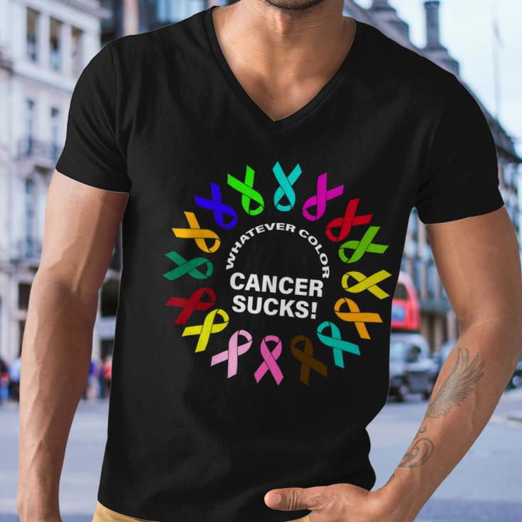 Whatever Color Cancer Sucks Tshirt Men V-Neck Tshirt