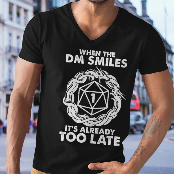 When The Dm Smiles Its Already Too Late Dnd Tshirt Men V-Neck Tshirt