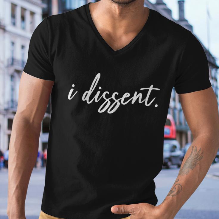 White I Dissent Lettering Rbg Vote Reproductive Right Men V-Neck Tshirt