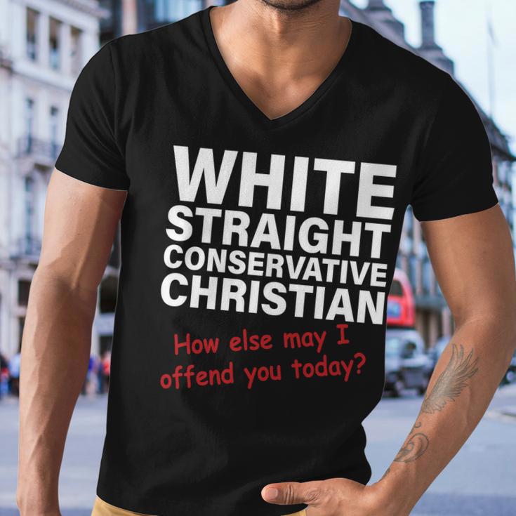 White Straight Conservative Christian V2 Men V-Neck Tshirt