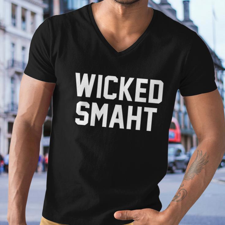 Wicked Smaht Funny Men V-Neck Tshirt