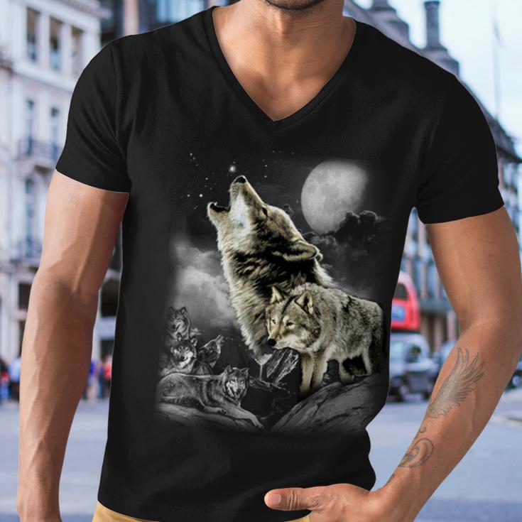 Wolf Wilderness Tshirt Men V-Neck Tshirt