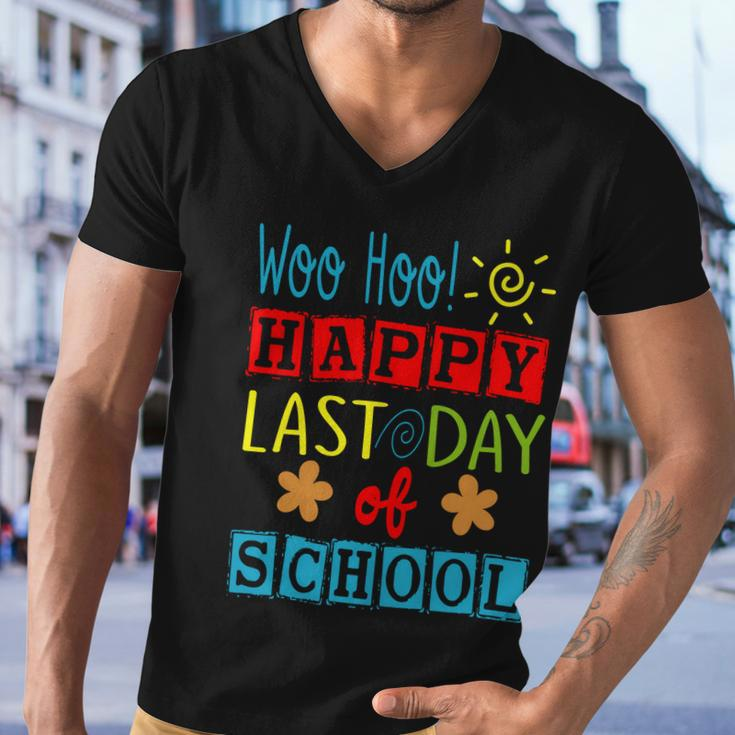 Woo Hoo Happy Last Day Of School Great Gift For Teachers Cool Gift Men V-Neck Tshirt