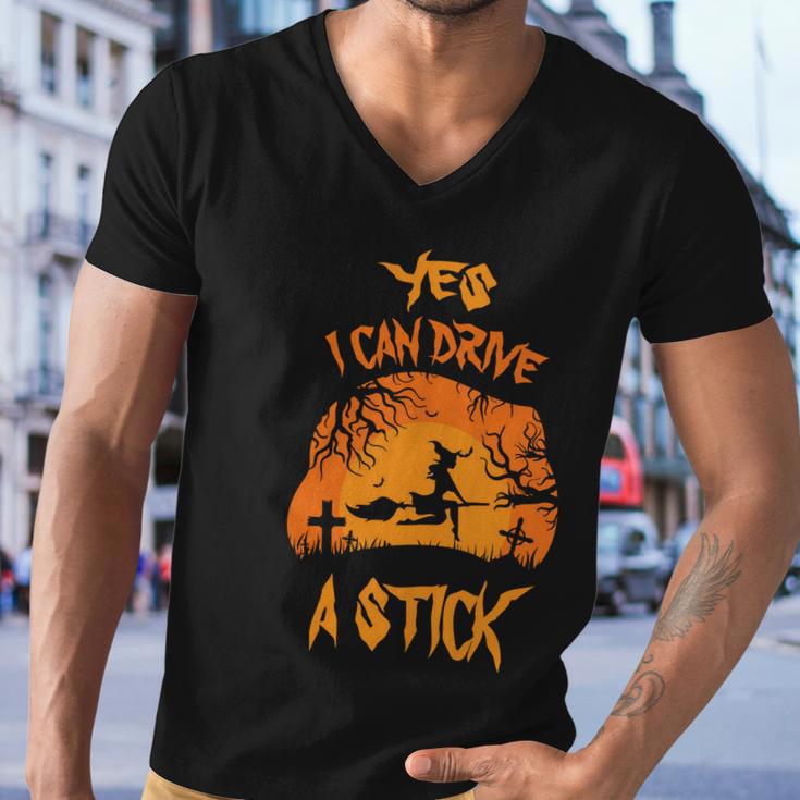 Yes I Can Drive A Stick Halloween Quote V3 Men V-Neck Tshirt