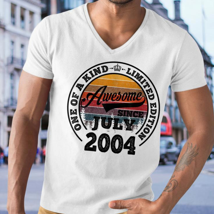 Awesome Since July 2004 18Th Birthday Gift 18 Years Old Men V-Neck Tshirt