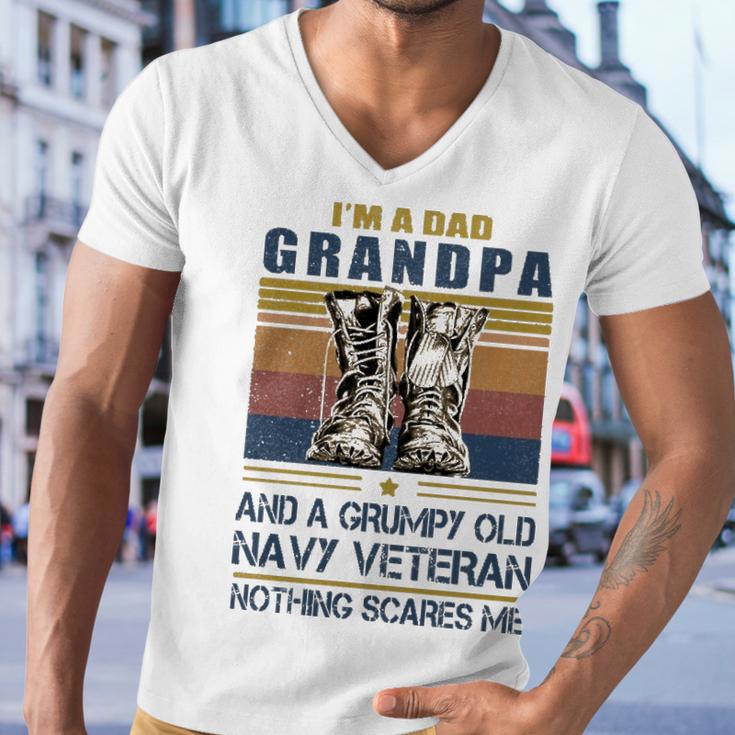 Dad Grandpa Navy Veteran Men V-Neck Tshirt