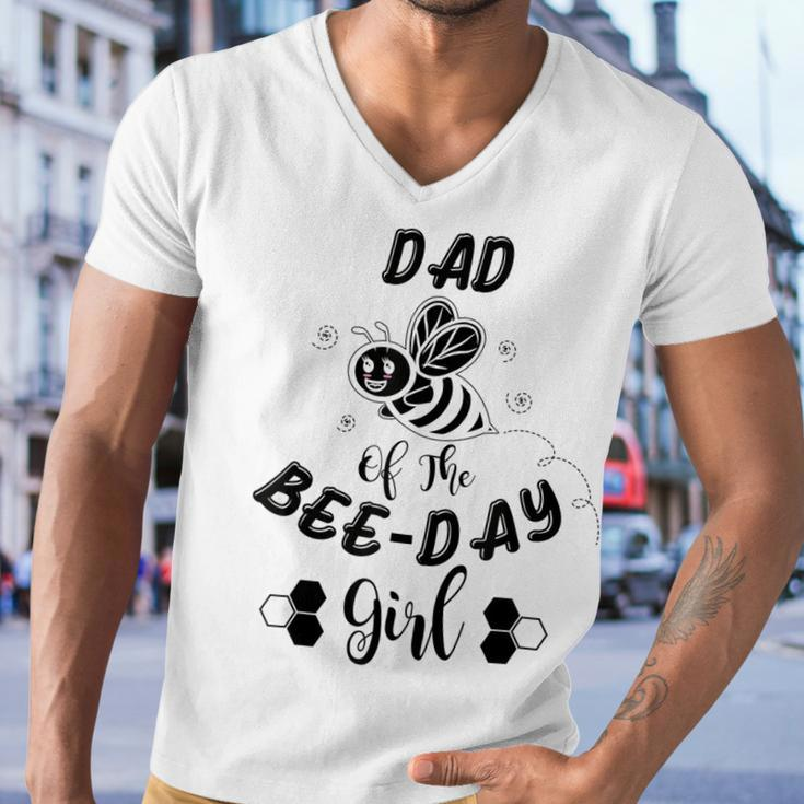Dad Of The Bee Day Girl Birthday Men V-Neck Tshirt