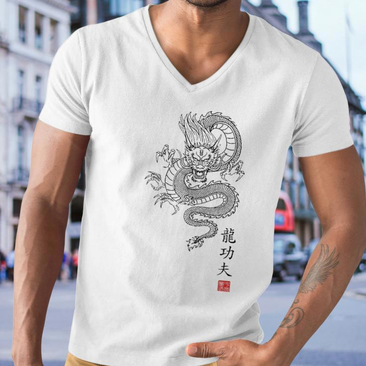 Dragon Kung Fu Men V-Neck Tshirt